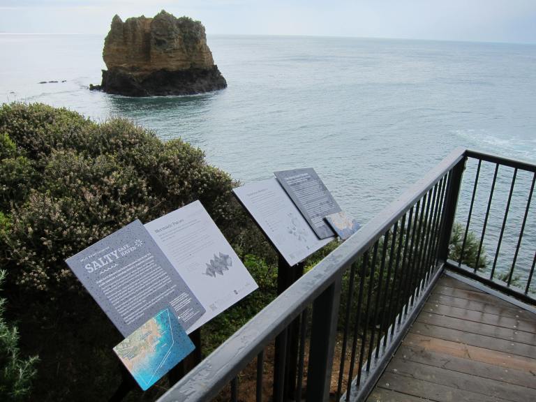 Interpretive signs installed by GORCC at Split Point Lookout.