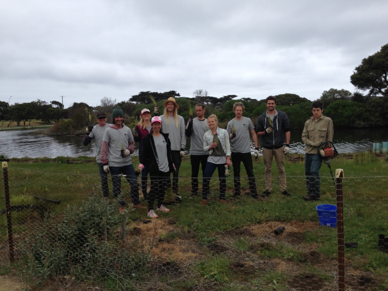 Rip Curl employees completed a river clean-up and planting day at Spring Creek, one of many locations targeted on the Day,